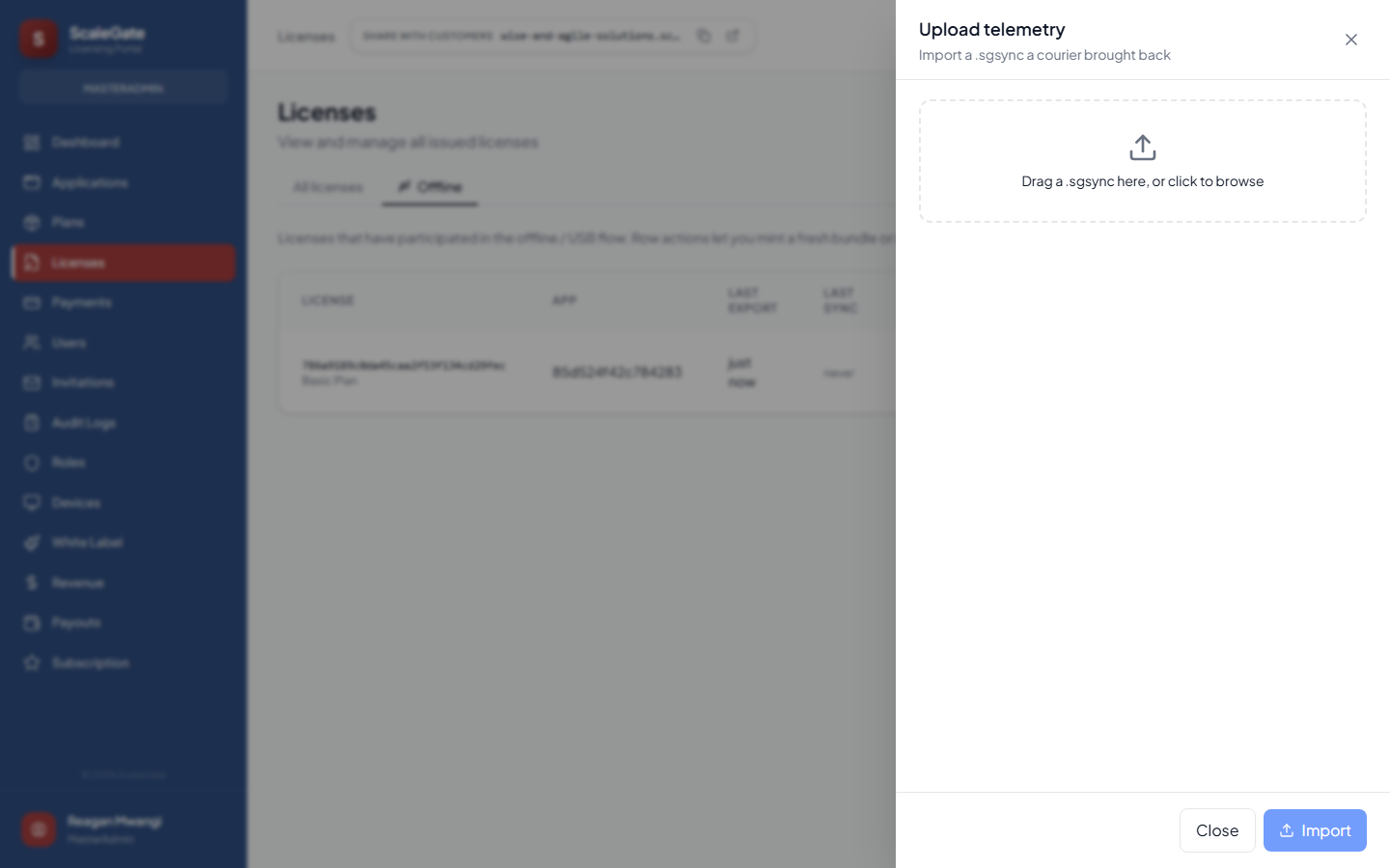 Upload telemetry panel