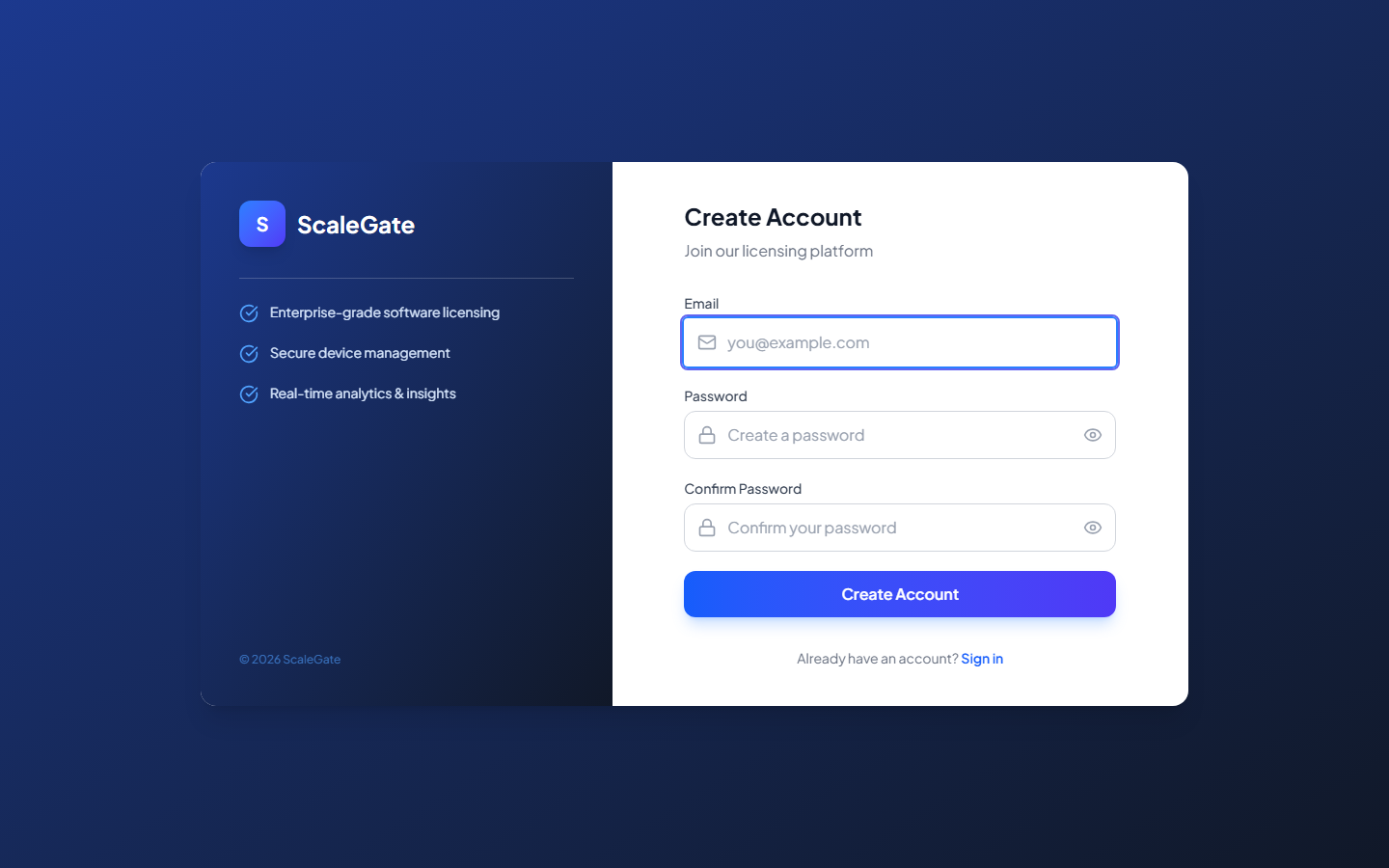 Customer Signup
